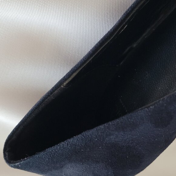 Zara Suede Platform Ultra High Heel Stilleto Pumps SZ 38 (7.5) Navy Blue - Picture 12 of 15